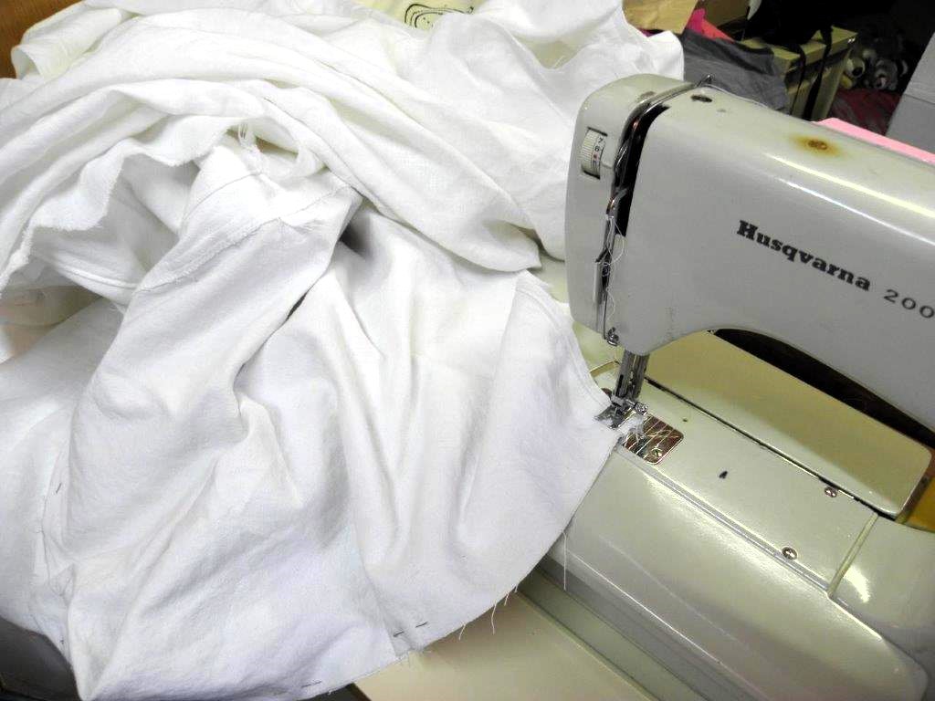 Shroud making - grandmas cotton sheets