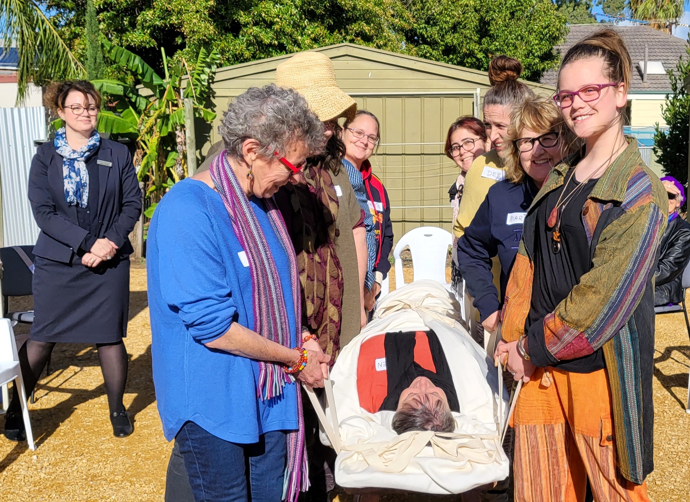 Shroud wrapping demo by Taylor & Forgie Funeral Directors - Eco Coffin Project 2023