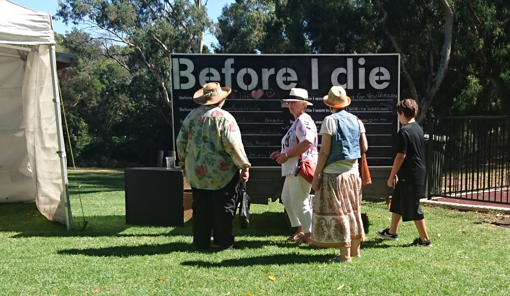 Before I Die mobile wall at the Artisan Fair Gawler SA