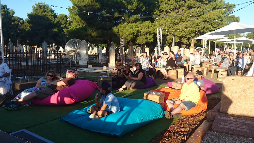 Guests enjoying the Death Over Dinner event at West Terrace Cemetery, Adelaide SA