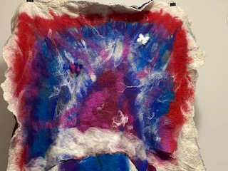 Hood of the nuno felted shroud