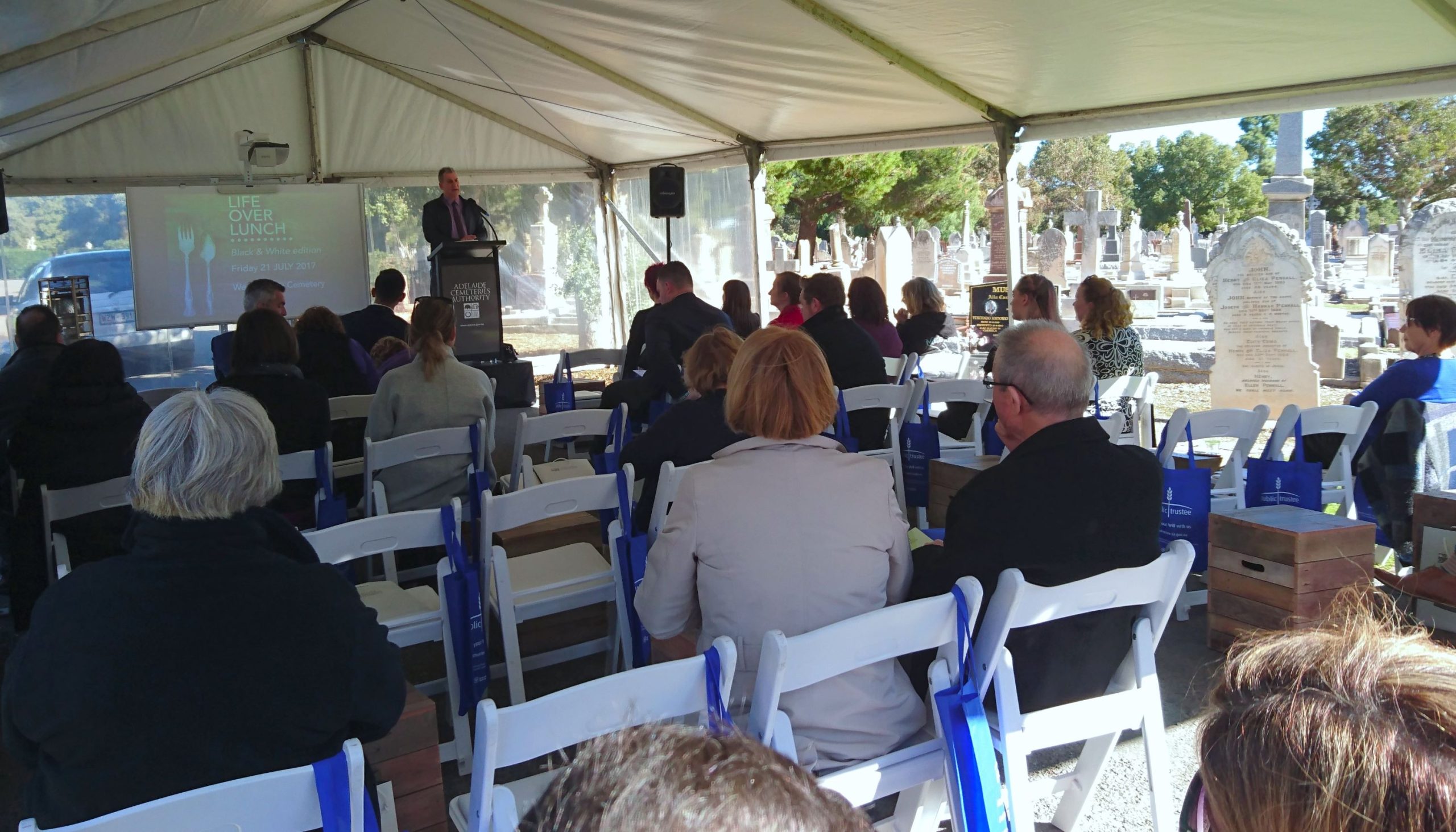 Guest Speakers at Life Over Lunch event at West Terrace Cemetery